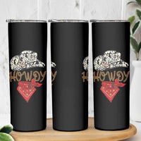 Howdy Cowboy Skinny Tumbler Retro Western Country Rodeo