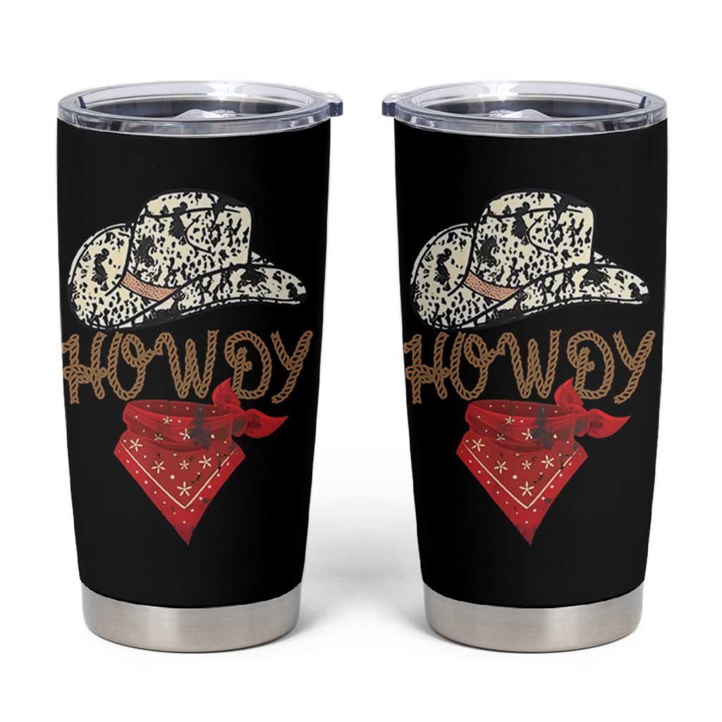 Howdy Cowboy Tumbler Cup Retro Western Country Rodeo