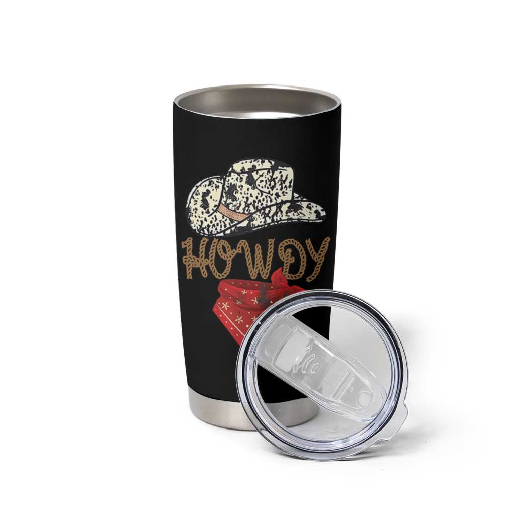 Howdy Cowboy Tumbler Cup Retro Western Country Rodeo