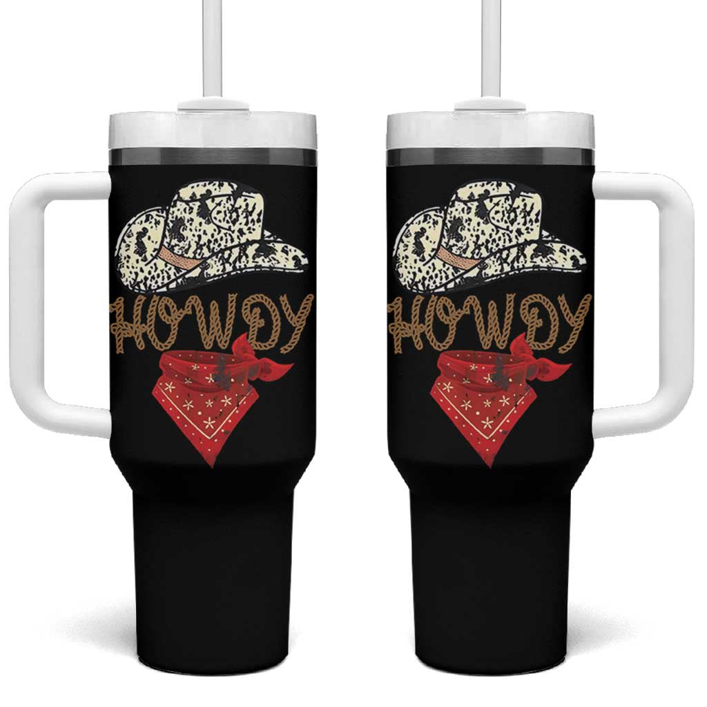 Howdy Cowboy Tumbler With Handle Retro Western Country Rodeo