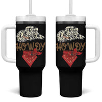 Howdy Cowboy Tumbler With Handle Retro Western Country Rodeo
