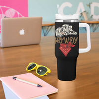 Howdy Cowboy Tumbler With Handle Retro Western Country Rodeo