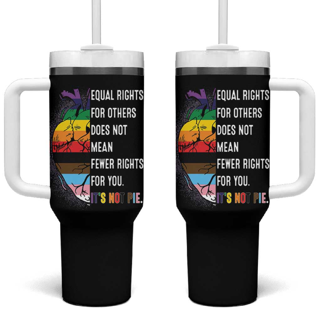 LGBTQ Pride Ally Tumbler With Handle Equal Rights For Others Does Not Mean Fewer Rights For You Rainbow Flag