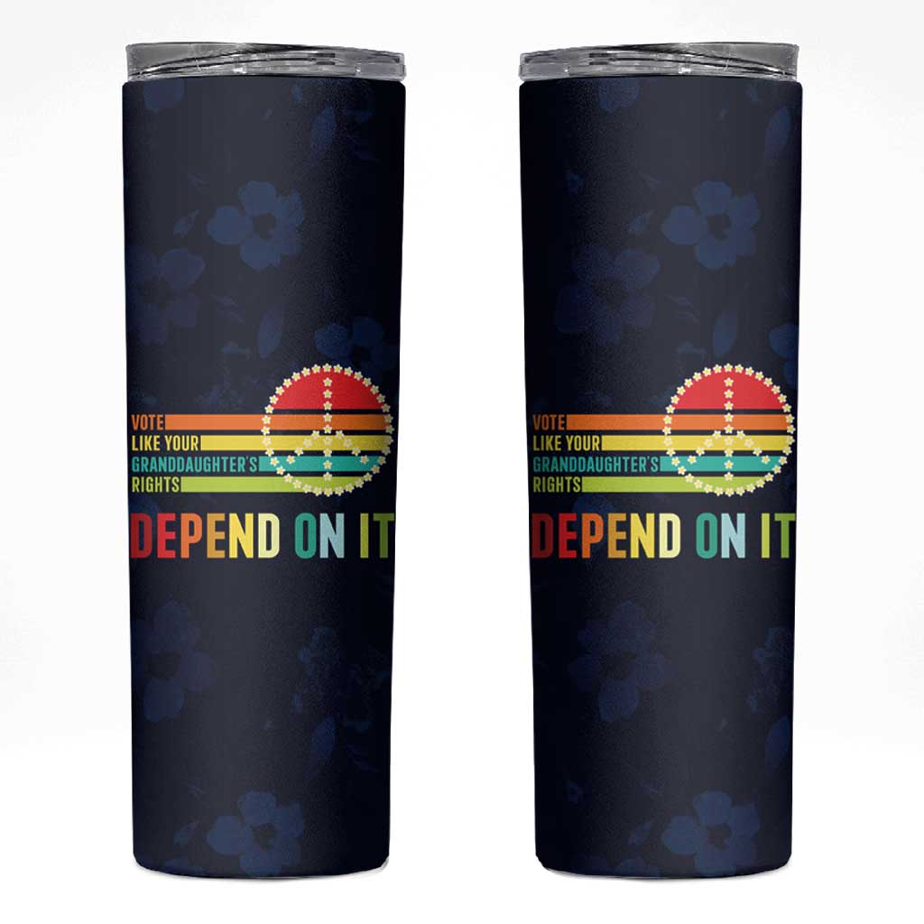 Women's Rights Skinny Tumbler Vote Like Your Daughter's Right Depend On It Voting RBG Quote Floral - Wonder Print Shop