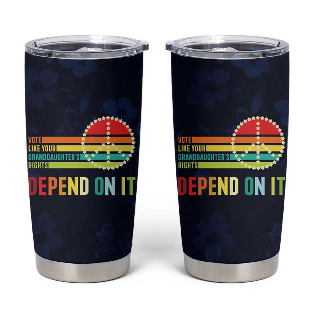 Women's Rights Tumbler Cup Vote Like Your Daughter's Right Depend On It Voting RBG Quote Floral - Wonder Print Shop