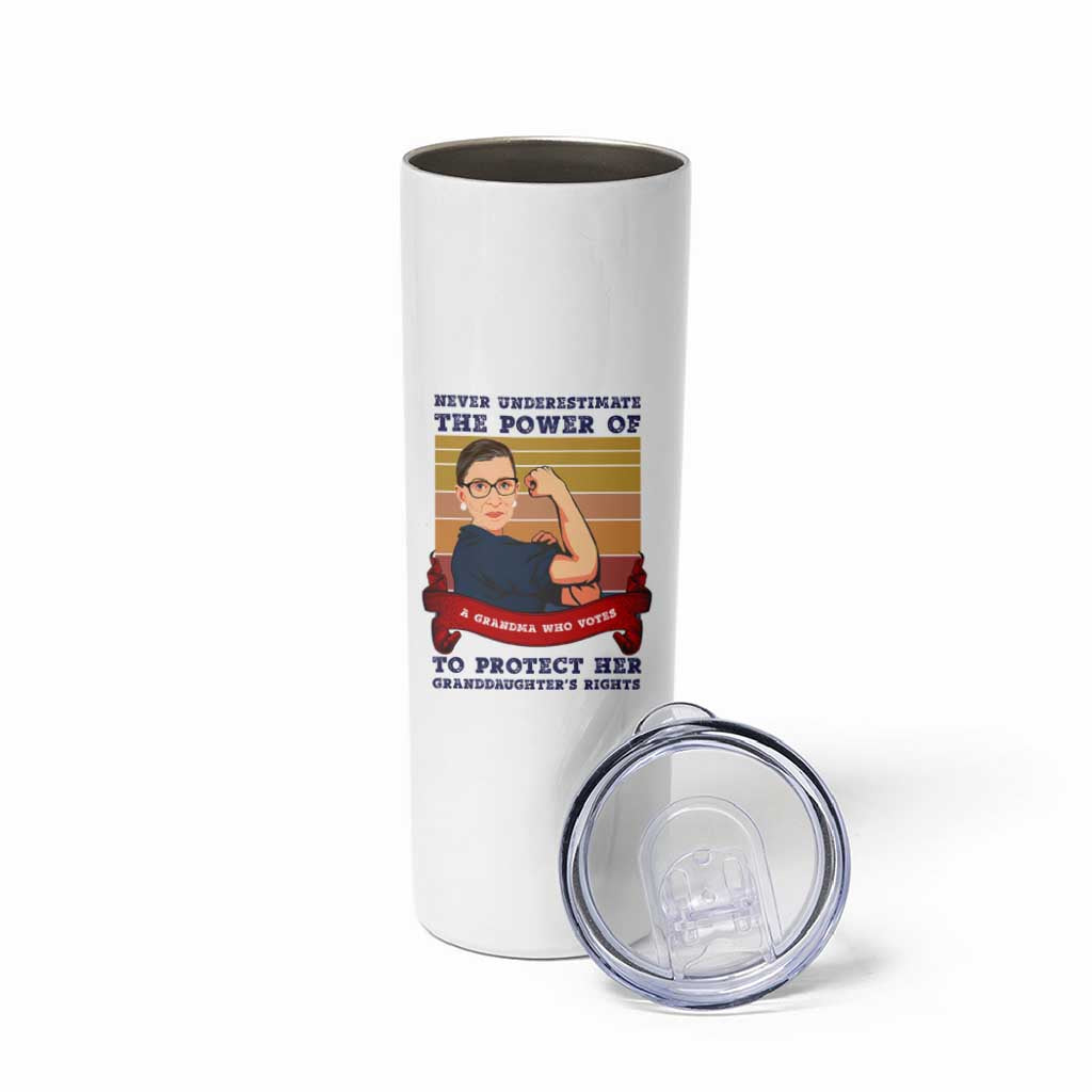 Ruth Bader Ginsburg RBG Skinny Tumbler Never Underestimate The Power Of A Grandma Who Votes Feminist Gifts Women - Wonder Print Shop