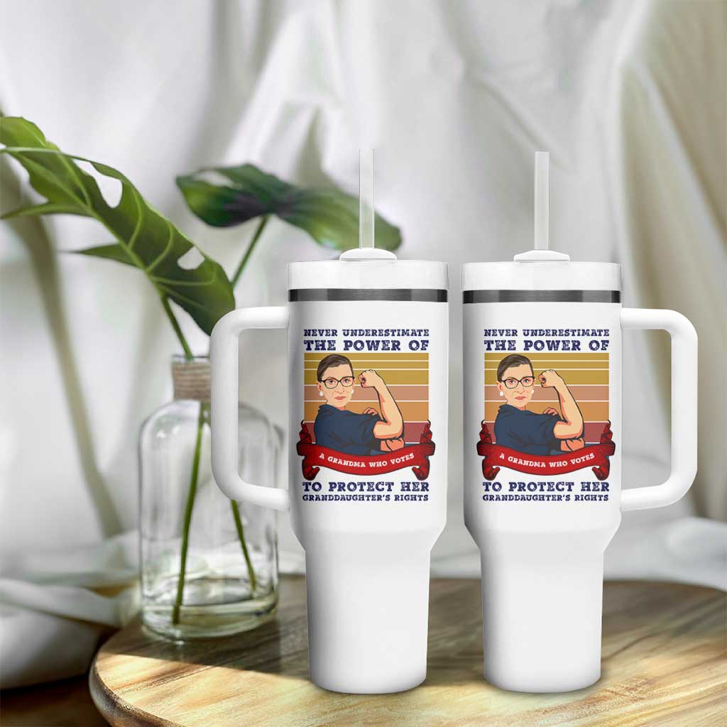 Ruth Bader Ginsburg RBG Tumbler With Handle Never Underestimate The Power Of A Grandma Who Votes Feminist Gifts Women - Wonder Print Shop