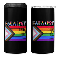 LGBTQ Equality Hurts No One 4 in 1 Can Cooler Tumbler Pride Ally Human Rights Rainbow Flag