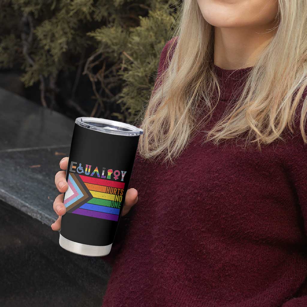 LGBTQ Equality Hurts No One Tumbler Cup Pride Ally Human Rights Rainbow Flag
