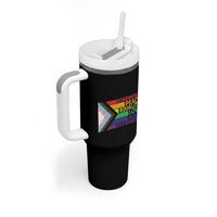 LGBTQ Pride Tumbler With Handle Kindness Peace Equality Love Hope Diversity Human Rights World Peace Supporter