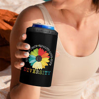 World Peace Supporter 4 in 1 Can Cooler Tumbler Kindness Peace Equality Love Hope Diversity Human Rights Sunflower
