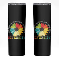 World Peace Supporter Skinny Tumbler Kindness Peace Equality Love Hope Diversity Human Rights Sunflower