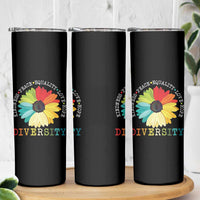 World Peace Supporter Skinny Tumbler Kindness Peace Equality Love Hope Diversity Human Rights Sunflower