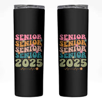 Senior 2025 Skinny Tumbler Class of 2025 Graduation Back To School Graduate Retro Groovy - Wonder Print Shop