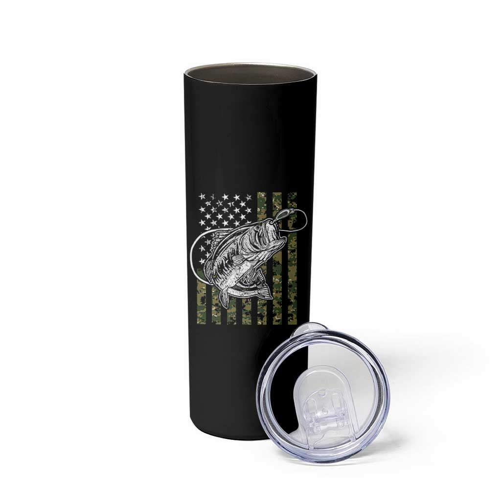 Fishing Gifts For Dad Skinny Tumbler Full Time Dad Part Time Hooker Fishing Camo Us Flag Fathers Day Gift