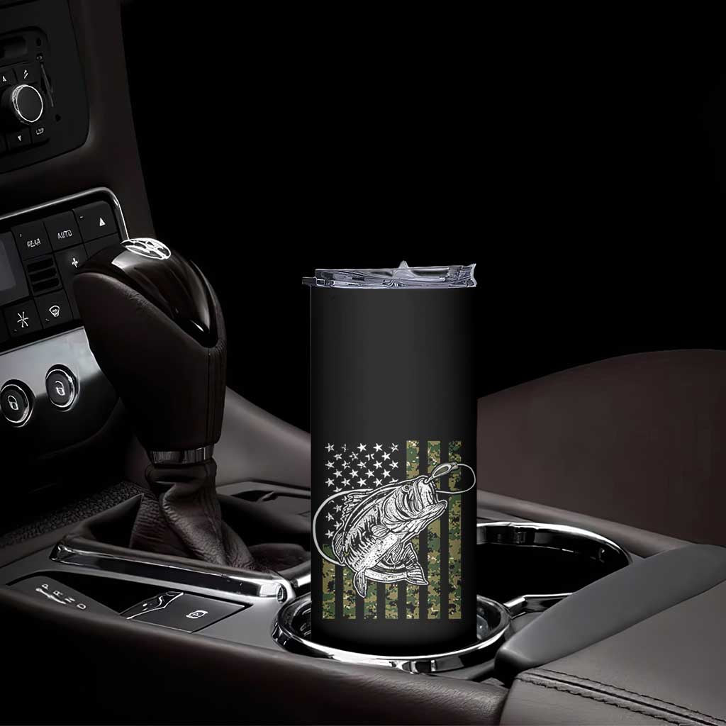 Fishing Gifts For Dad Skinny Tumbler Full Time Dad Part Time Hooker Fishing Camo Us Flag Fathers Day Gift