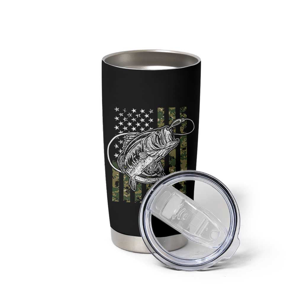 Fishing Gifts For Dad Tumbler Cup Full Time Dad Part Time Hooker Fishing Camo Us Flag Fathers Day Gift