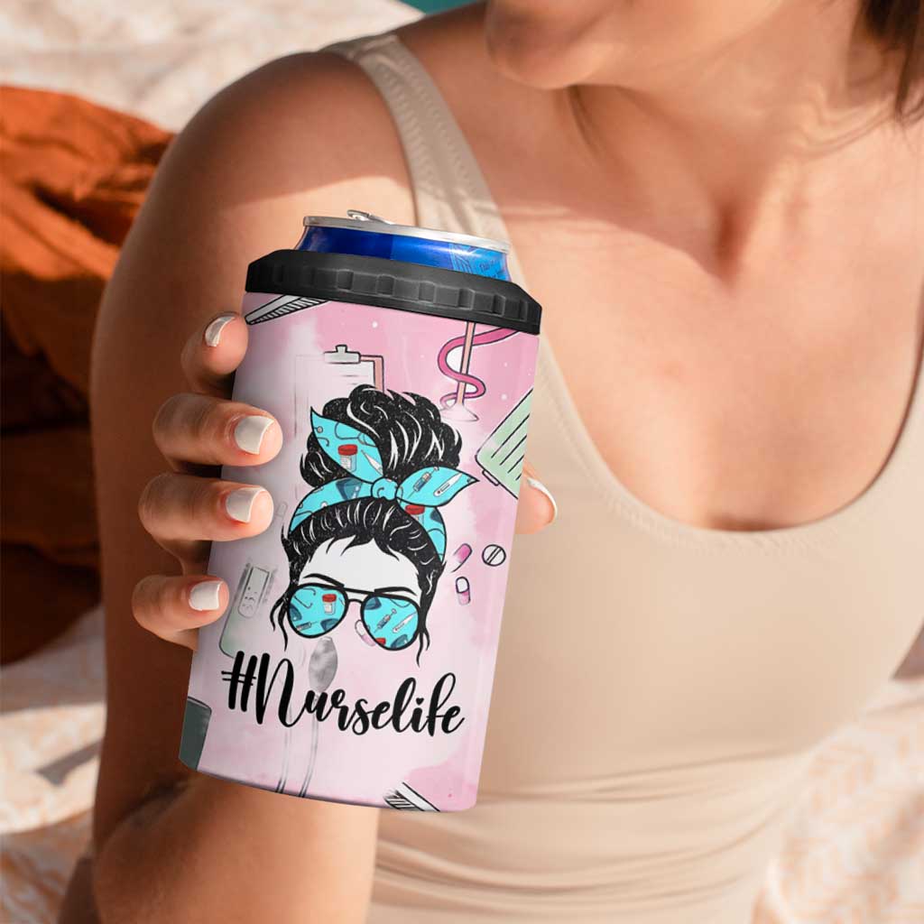 Funny Nurse Gifts for Women 4 in 1 Can Cooler Tumbler Rn Lpn Practitioner Nursing School Graduation Gifts