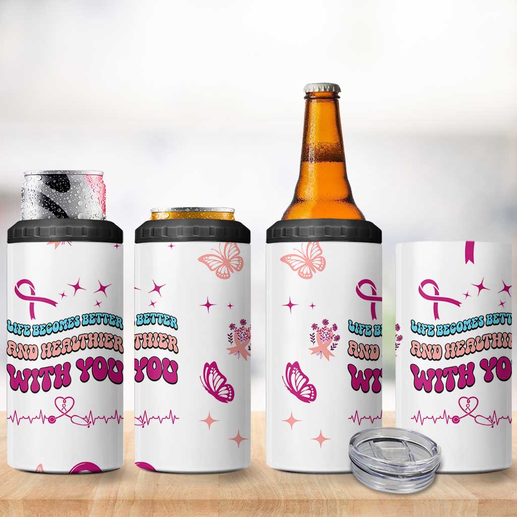 Nurse Gifts for Women 4 in 1 Can Cooler Tumbler Life Becomes Better And Healthier With You