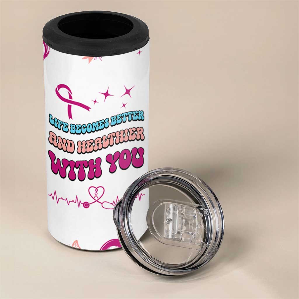 Nurse Gifts for Women 4 in 1 Can Cooler Tumbler Life Becomes Better And Healthier With You