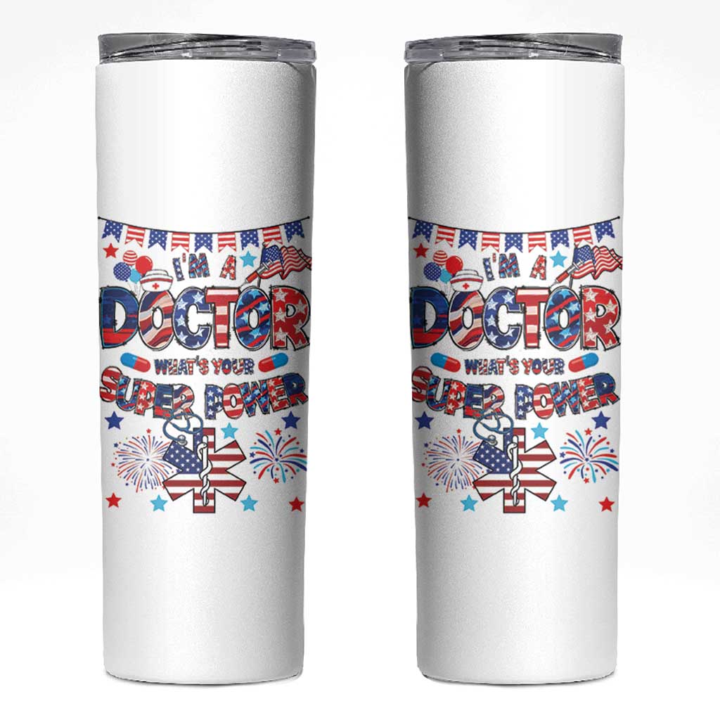 Doctor Gifts Skinny Tumbler Funny 4th of July Patriotic Doctor