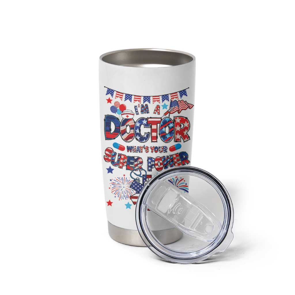Doctor Gifts Tumbler Cup Funny 4th of July Patriotic Doctor