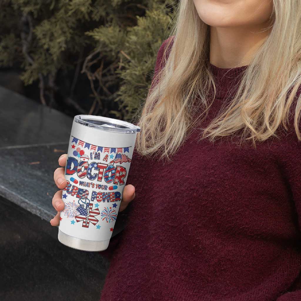 Doctor Gifts Tumbler Cup Funny 4th of July Patriotic Doctor