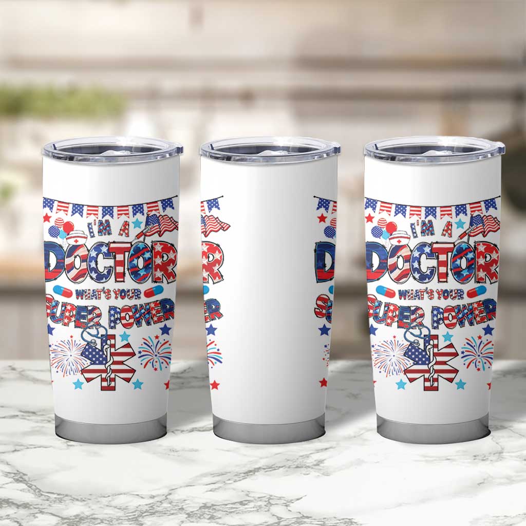 Doctor Gifts Tumbler Cup Funny 4th of July Patriotic Doctor