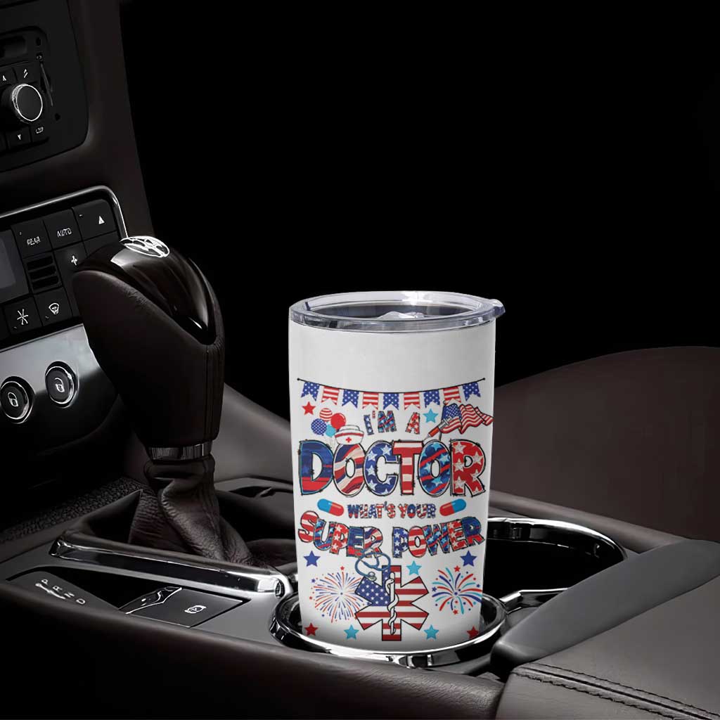 Doctor Gifts Tumbler Cup Funny 4th of July Patriotic Doctor