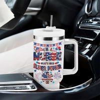 Patriotic Nurse Tumbler With Handle Im a Nurse Superpower 4th Of July American Flag