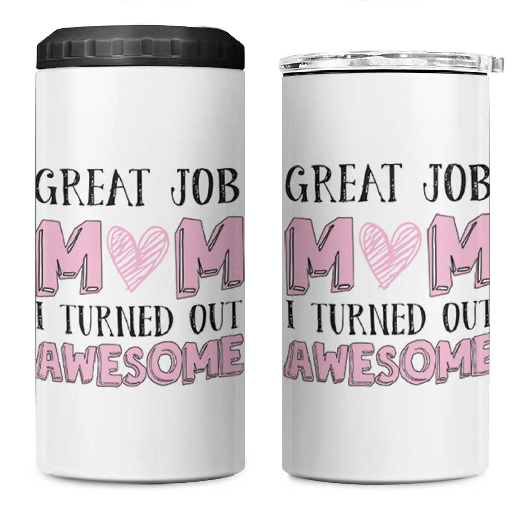 Funny Mom Birthday Gift 4 in 1 Can Cooler Tumbler Cute Valentines Mothers Day Present From Daughter Son Pink