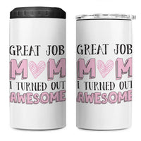 Funny Mom Birthday Gift 4 in 1 Can Cooler Tumbler Cute Valentines Mothers Day Present From Daughter Son Pink