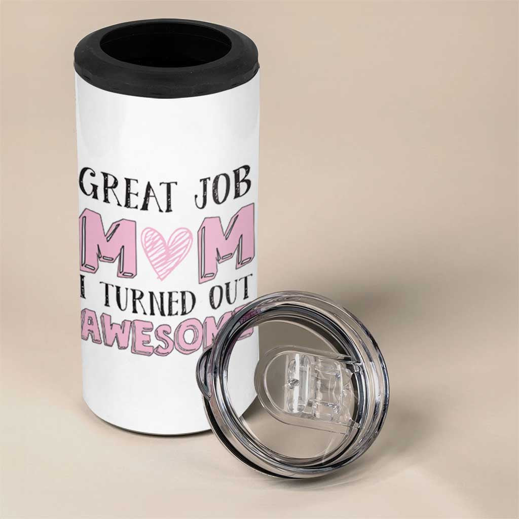 Funny Mom Birthday Gift 4 in 1 Can Cooler Tumbler Cute Valentines Mothers Day Present From Daughter Son Pink