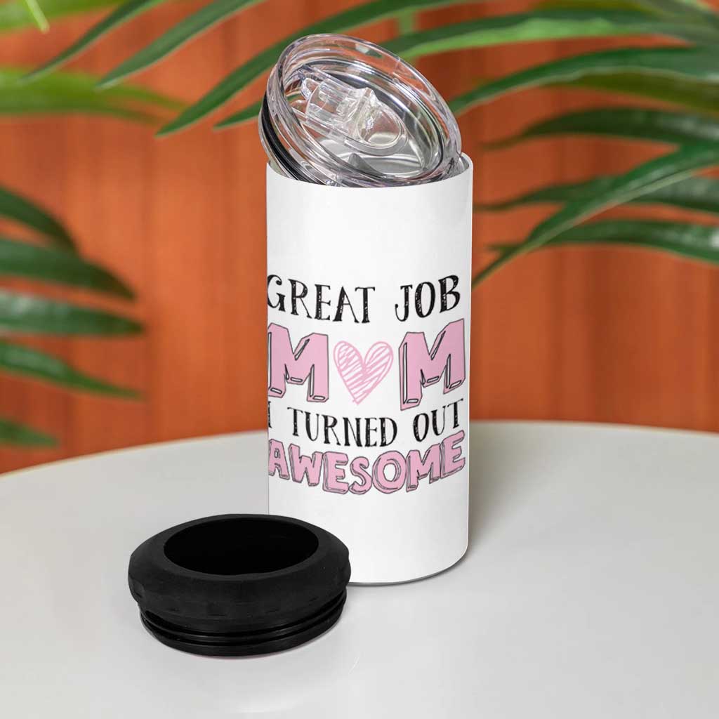 Funny Mom Birthday Gift 4 in 1 Can Cooler Tumbler Cute Valentines Mothers Day Present From Daughter Son Pink