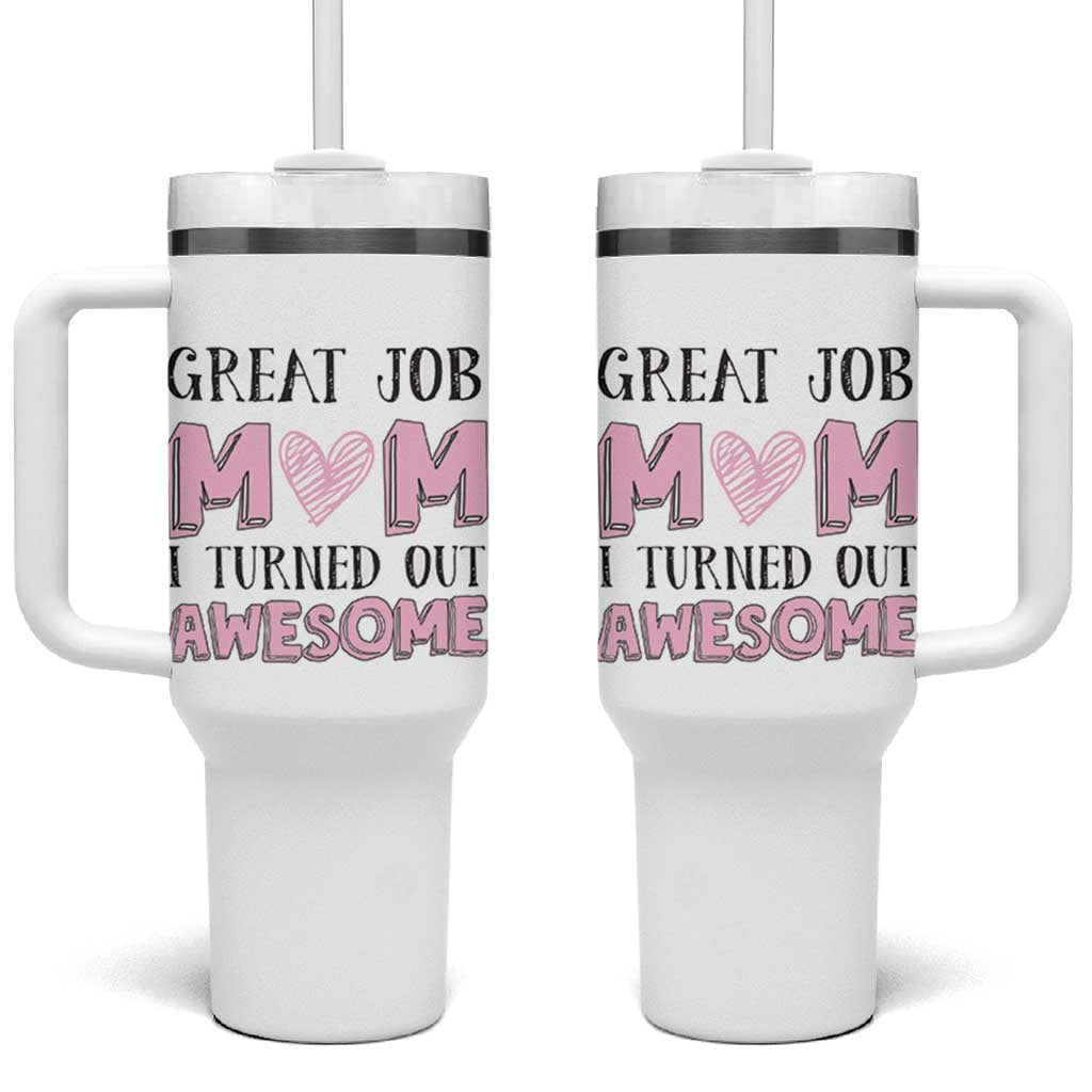 Funny Mom Birthday Gift Tumbler With Handle Cute Valentines Mothers Day Present From Daughter Son Pink