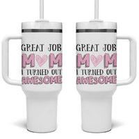 Funny Mom Birthday Gift Tumbler With Handle Cute Valentines Mothers Day Present From Daughter Son Pink