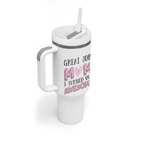 Funny Mom Birthday Gift Tumbler With Handle Cute Valentines Mothers Day Present From Daughter Son Pink