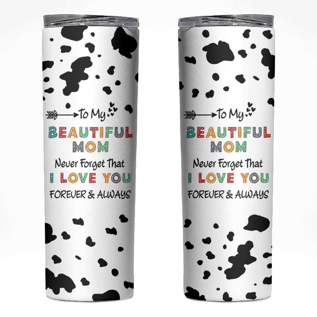 Mothers Day Mom Gifts Skinny Tumbler I Love You Mom Gift From Daughter Son Cow Print