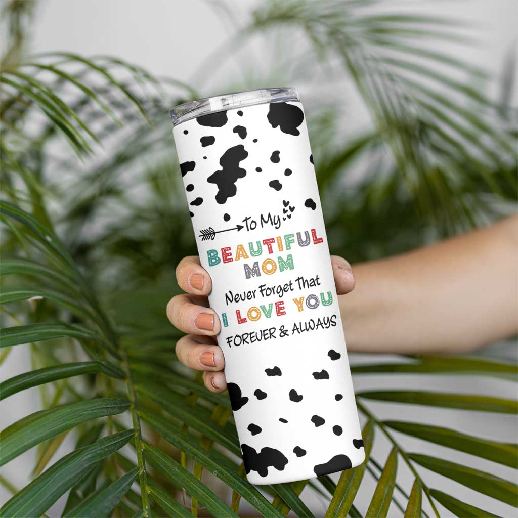 Mothers Day Mom Gifts Skinny Tumbler I Love You Mom Gift From Daughter Son Cow Print