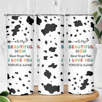 Mothers Day Mom Gifts Skinny Tumbler I Love You Mom Gift From Daughter Son Cow Print