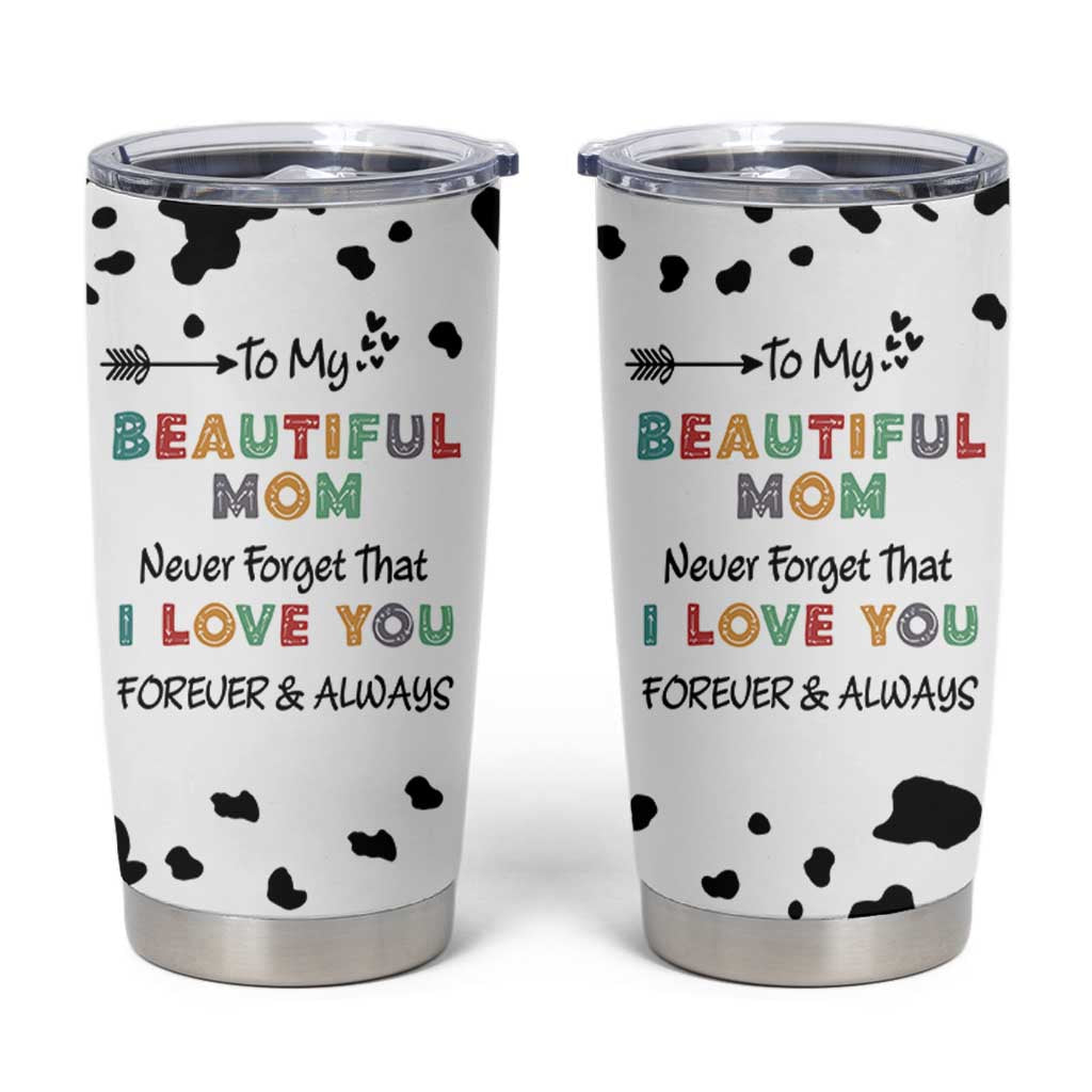 Mothers Day Mom Gifts Tumbler Cup I Love You Mom Gift From Daughter Son Cow Print