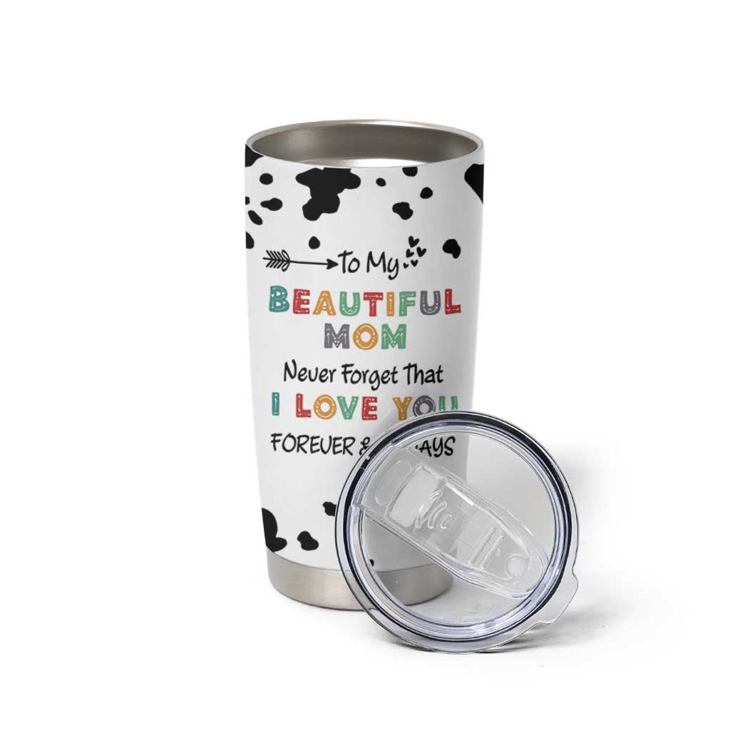 Mothers Day Mom Gifts Tumbler Cup I Love You Mom Gift From Daughter Son Cow Print