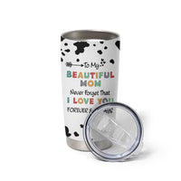 Mothers Day Mom Gifts Tumbler Cup I Love You Mom Gift From Daughter Son Cow Print