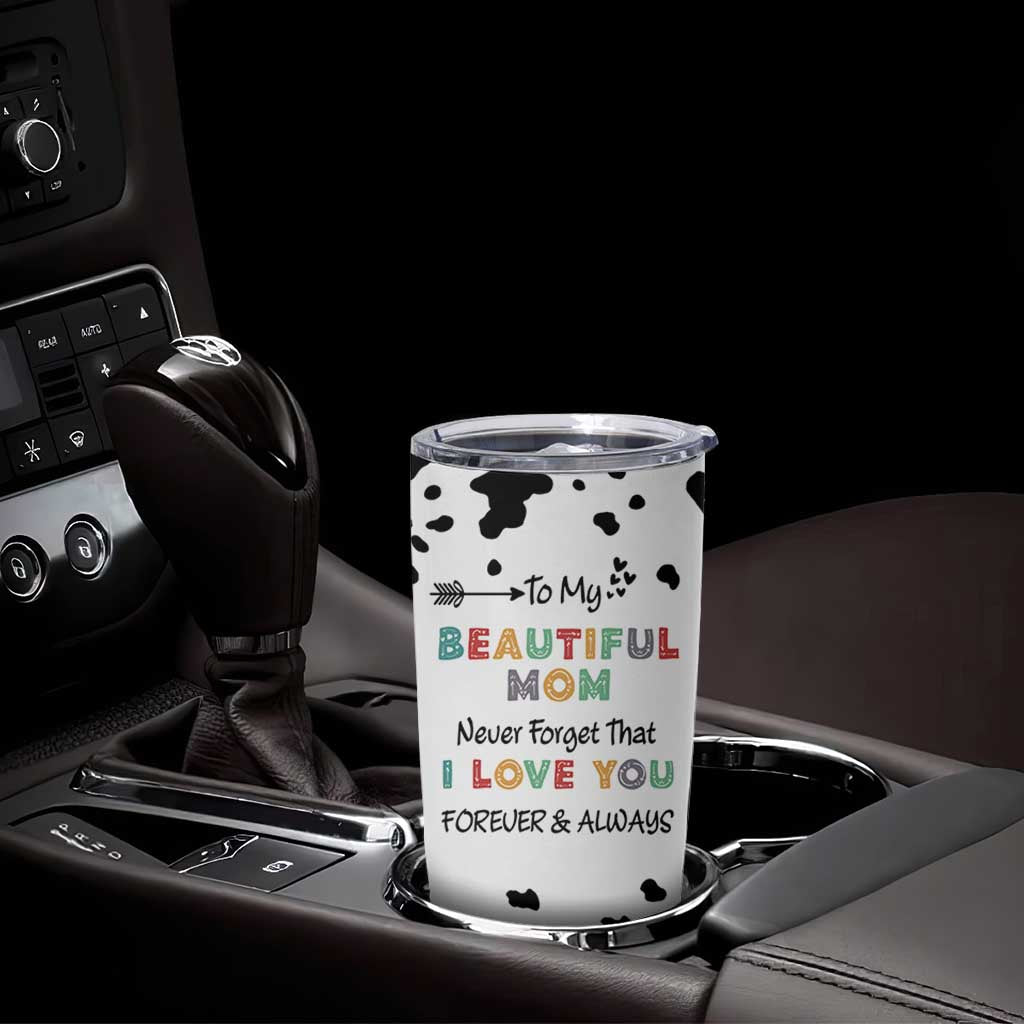 Mothers Day Mom Gifts Tumbler Cup I Love You Mom Gift From Daughter Son Cow Print