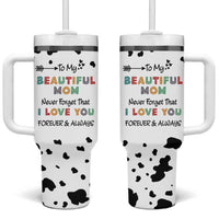 Mothers Day Mom Gifts Tumbler With Handle I Love You Mom Gift From Daughter Son Cow Print