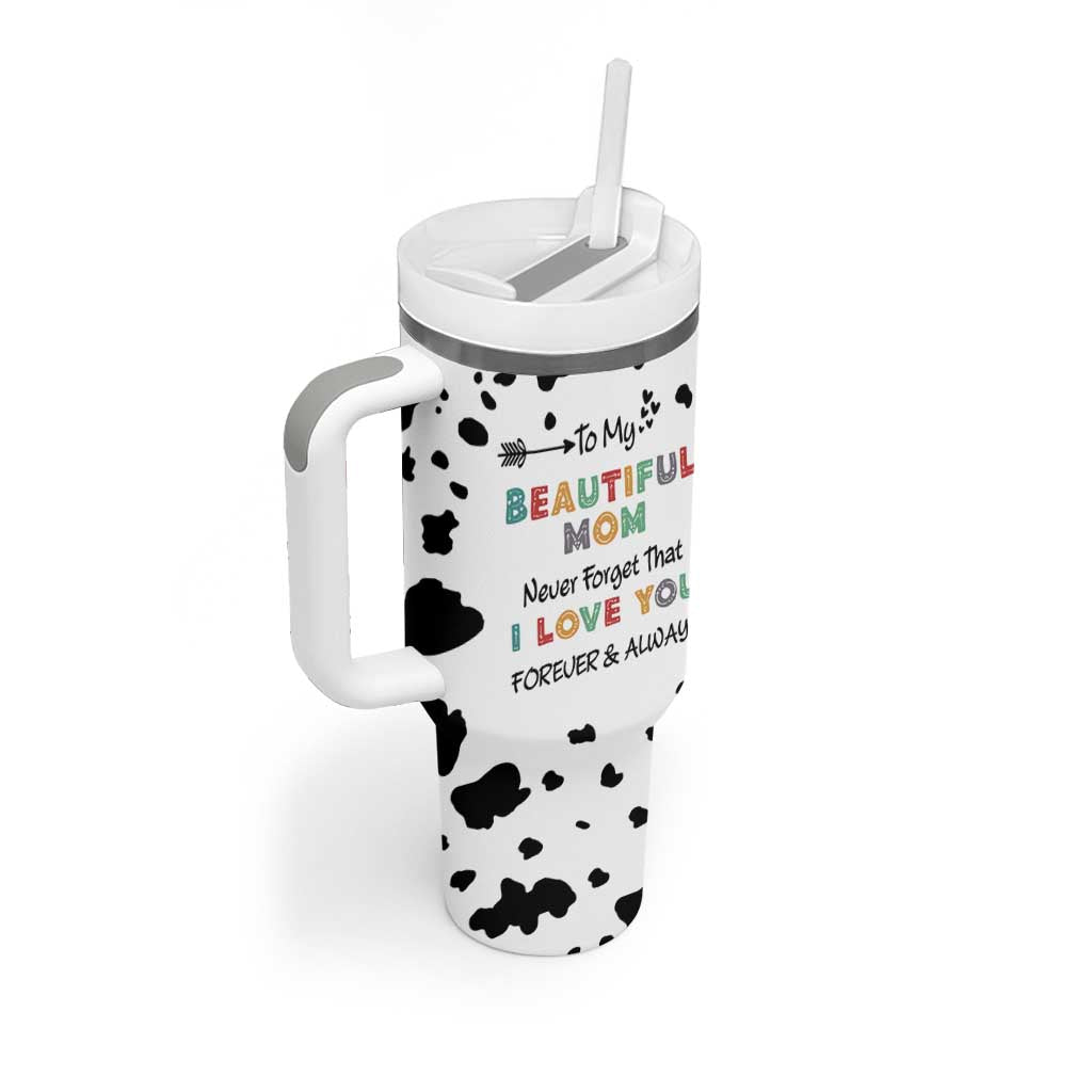 Mothers Day Mom Gifts Tumbler With Handle I Love You Mom Gift From Daughter Son Cow Print