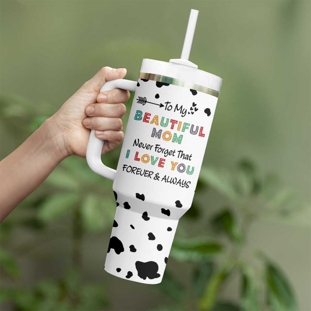 Mothers Day Mom Gifts Tumbler With Handle I Love You Mom Gift From Daughter Son Cow Print