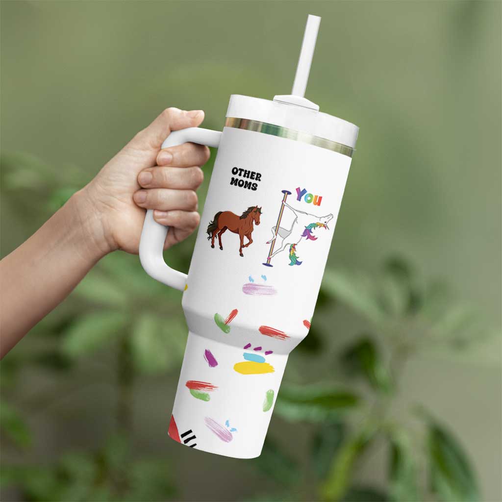 Funny Mom Birthday Gift Tumbler With Handle Cute Unicorn Lovers Valentines Mothers Day Present