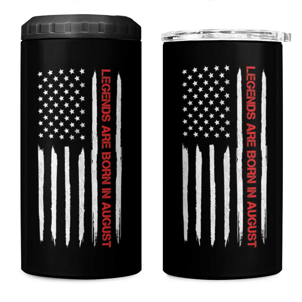 August Birthday Gifts 4 in 1 Can Cooler Tumbler Birthday Gifts Ideas For Men American Flag