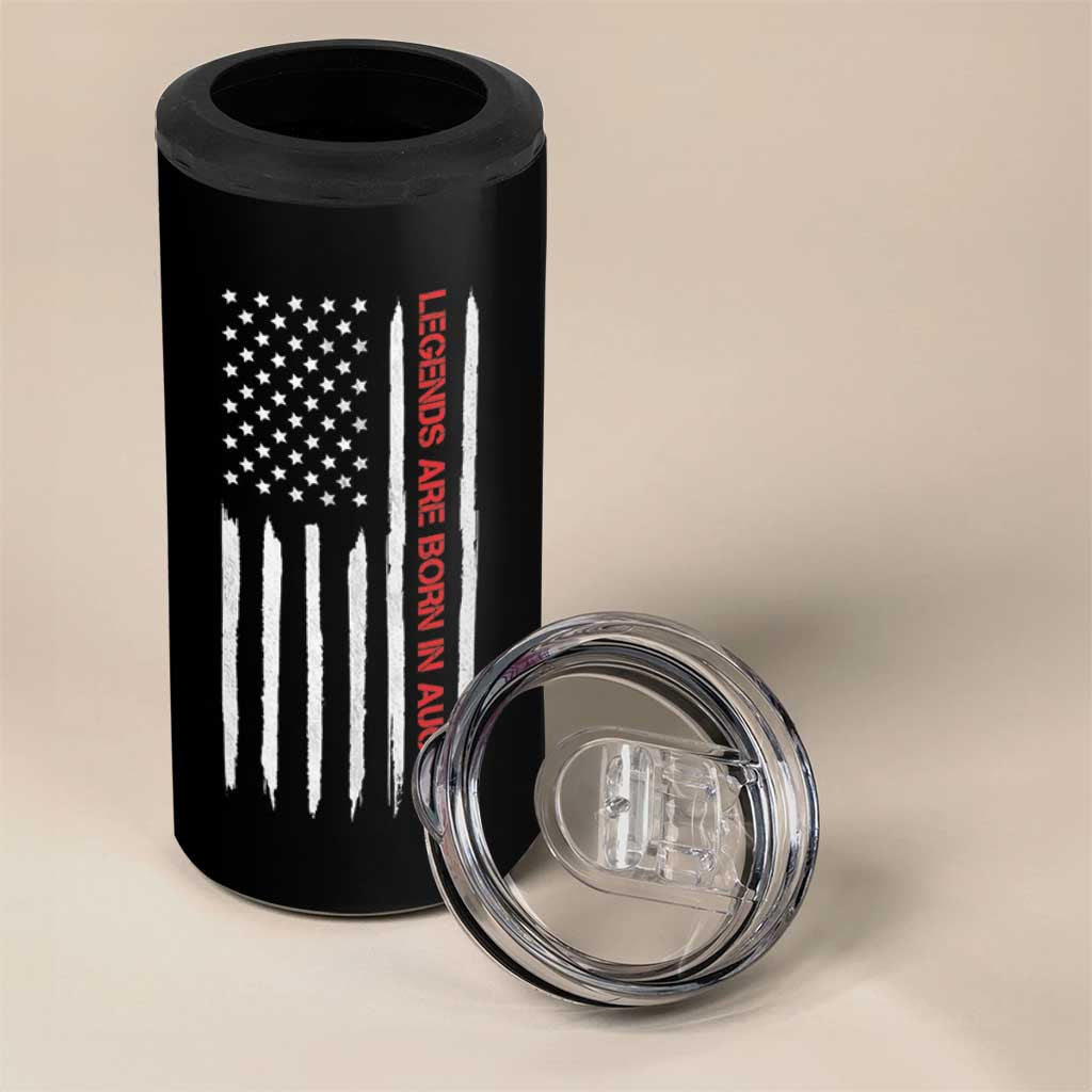 August Birthday Gifts 4 in 1 Can Cooler Tumbler Birthday Gifts Ideas For Men American Flag